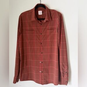 Flylow Plaid Snap Shirt Men’s Medium Outdoor Hiking Western Performance Stretch